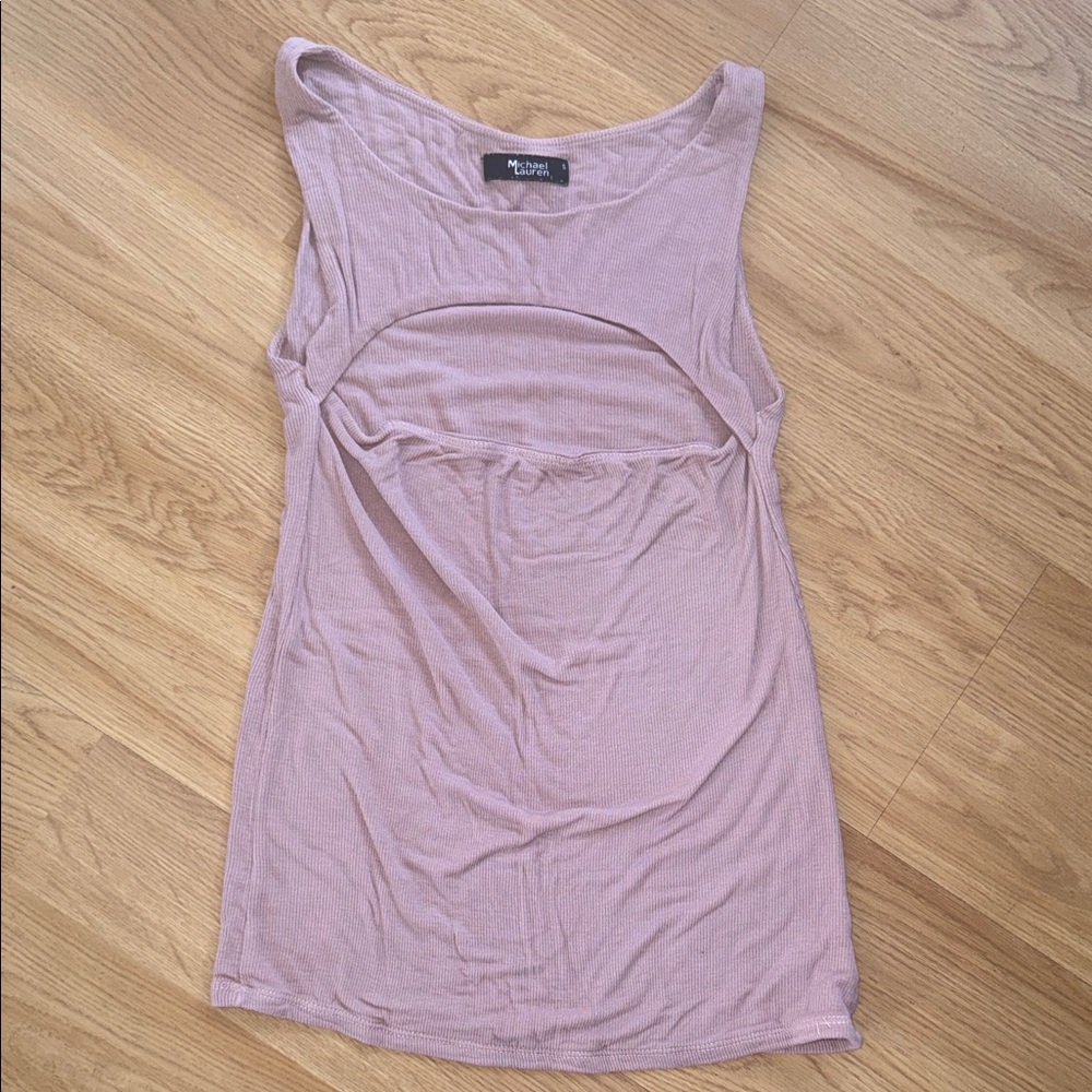 Michael Lauren REVOLVE Pink Sleeveless Tank Top Cutout Small Made in USA